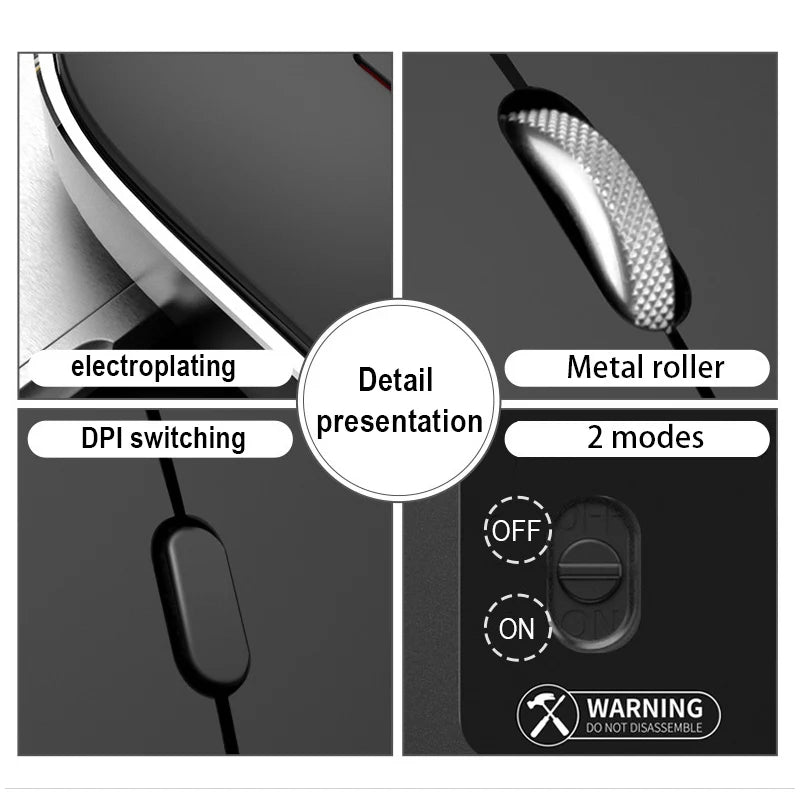 Wireless Mouse For Laptop PC Bluetooth RGB Rechargeable Mouses Wireless Computer Silent Mice LED Backlit Ergonomic Gaming Mause