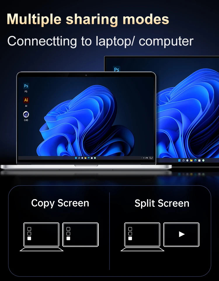 14'' 4K OLED Portable Monitor 16:10 3840*2400p 500Nits USB-C HDMI-Compatible External Gaming Monitor for PS5 Switch Laptop MacOS
