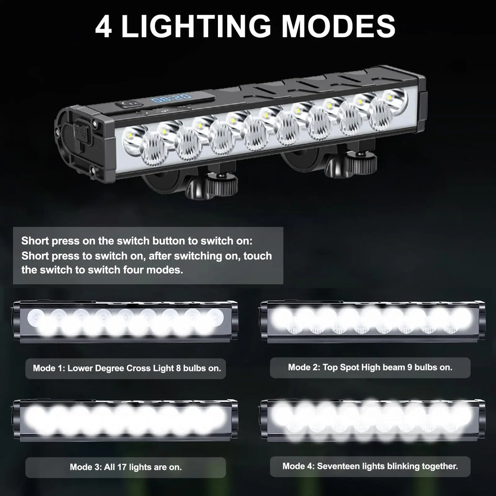 Bicycle Light Front 8000Lumen Bike Light 5000mAh Waterproof Flashlight USB Charging MTB Road Cycling Lamp Accessories