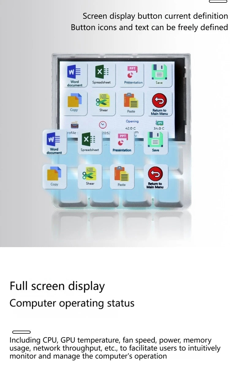 2025Designer Shortcut Keyboard Programmable With Screen RGB Streamdeck Desktop Smart Console USB Sub-Screen Tablet Laptop Office