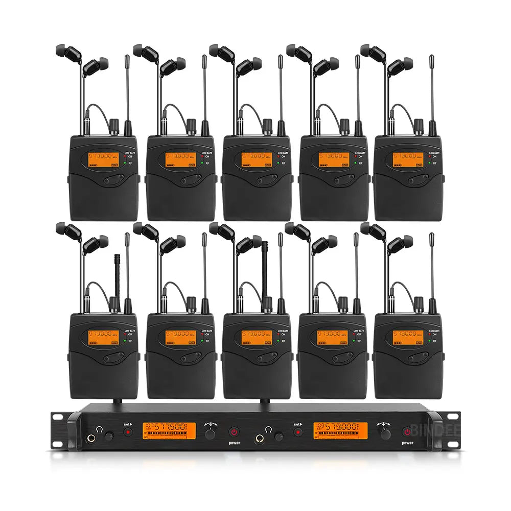 Professional In-Ear Monitor System 2-Channel Multi-Bodypack Monitor with In-Ear Wireless Monitor for Stage DJ Dedicated  EM-2050