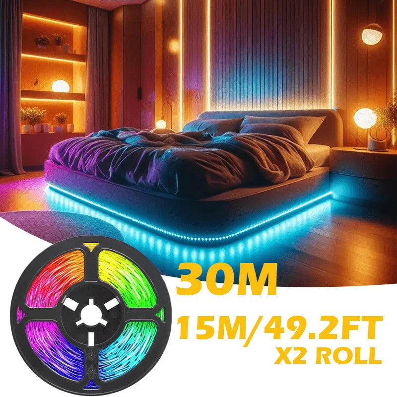 12LEDs/M LED Light Strip with Adhesive Adjustable Brightness RGB Color Changing Lights RGB Lighting USB 5V RGB LED Lights