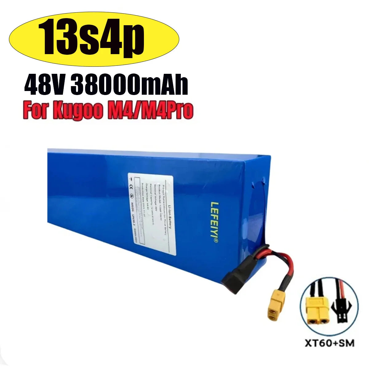 48V 13S4P 38AhElectric scooter battery equipped with BMS protection system,suitable for Kugoo M4/M4Pro/MaxSpeed series batteries