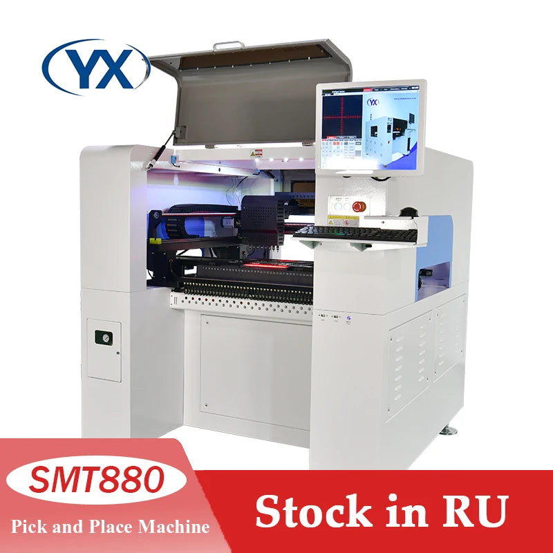Stock in EU Electronic Components Making Machine 8 Heads LED Chip Mounter Machine with Full-automatic Feeders and HD Cameras