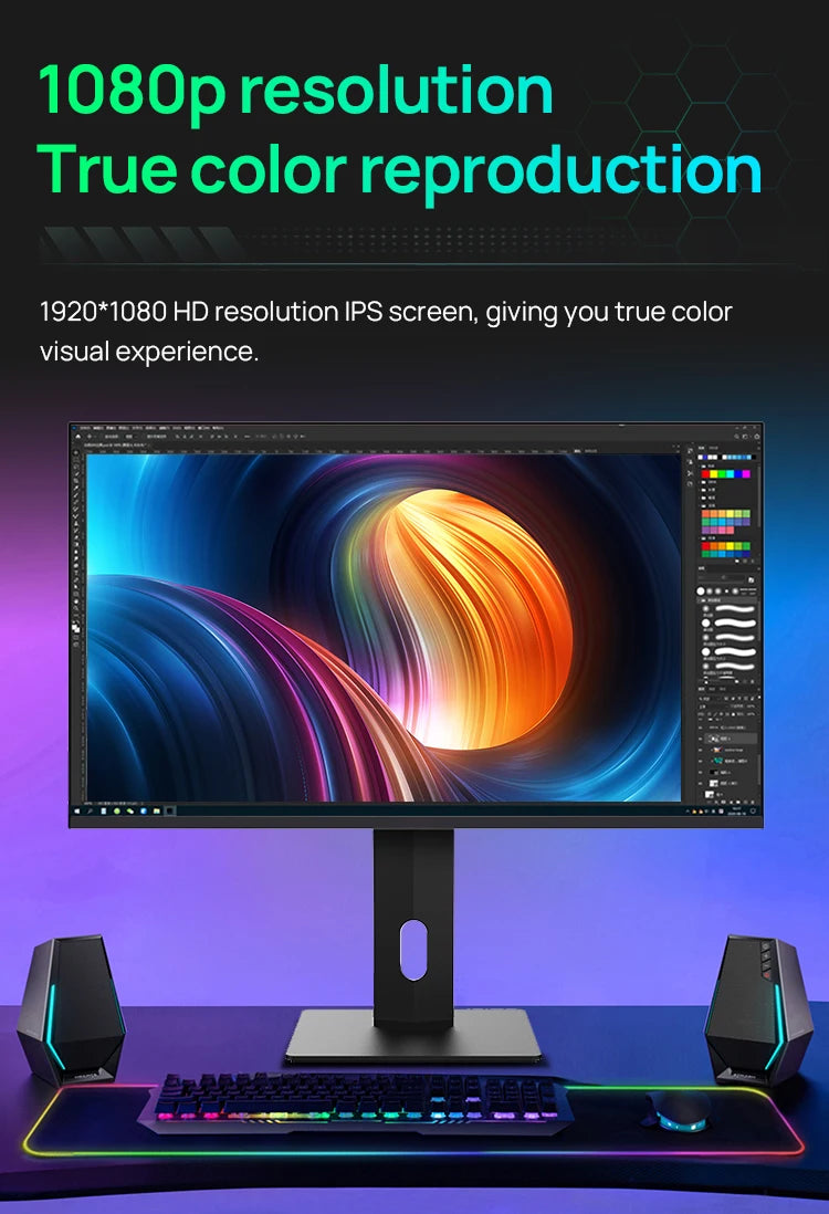 Anmite 24-inch 1080P capacitive touch computer monitor IPS 100% sRGB high color gamut professional desktop ten-point touch scree