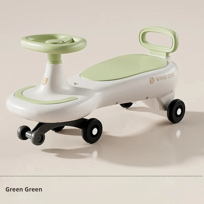S Kids Swing Car Anti Rollover Parent Child Ride On Toy Car With Mute Flashing Wheels Music Light For Toddlers 1 To 12 Years Old