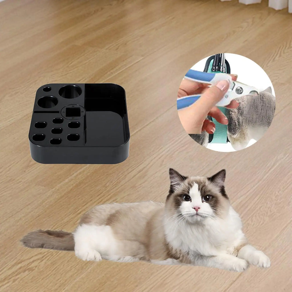 Pet Grooming Tool Storage Box Haircutting Shears Scissors Tweezers Organizer for Brushes and Dog Combs with Rotating Feature