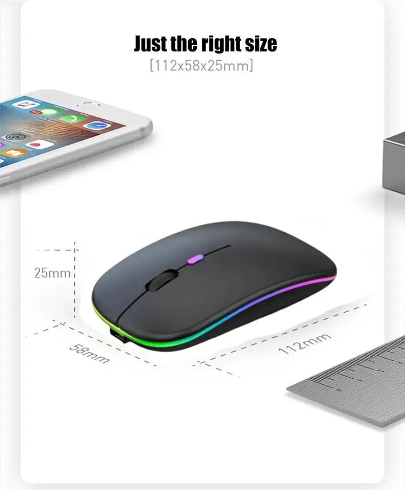 Wireless Mouse For Laptop PC Bluetooth RGB Rechargeable Mouses Wireless Computer Silent Mice LED Backlit Ergonomic Gaming Mouse