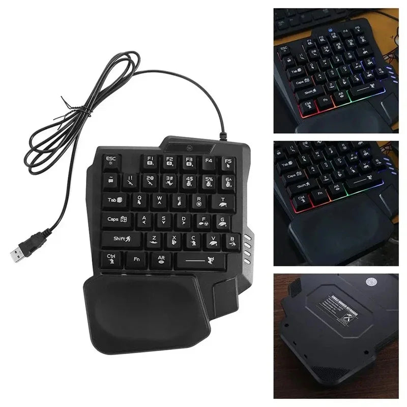 35 Keys Wired Gaming Mechanical Keyboard Desktop Pc Portable Usb Single Hand Keyboard Ultra-slim One Handedly Keyboard