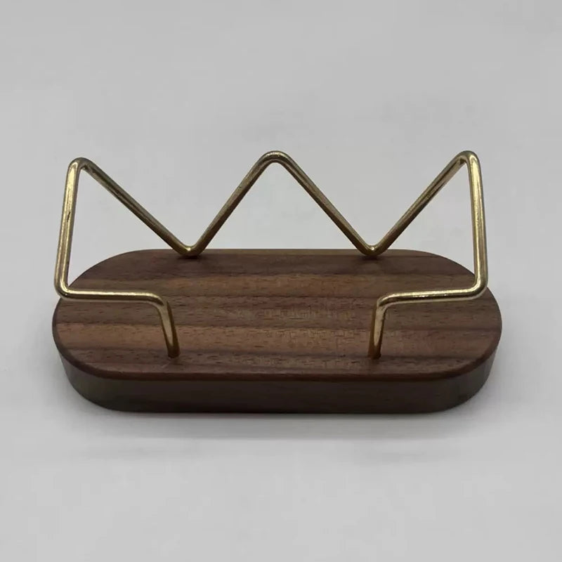 Desktop Business Card Holder, Solid Wood Display Stand for Office