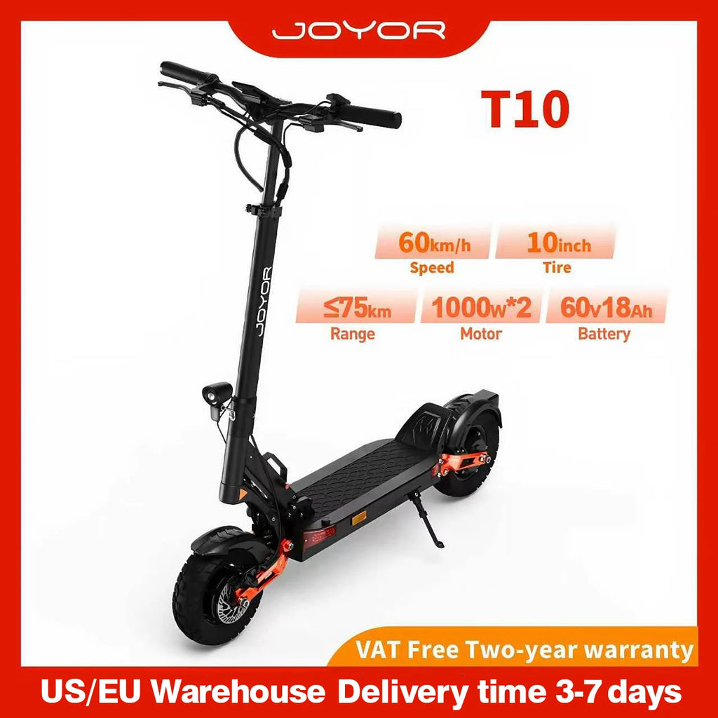 JOYOR T10 Electric Scooter 2000W Dual Motor 60V 18Ah 10" Off-Road E-Scooter 37mph Foldable Adult Scooter US Warehouse 2-3 Days