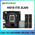 H610 ITX Motherboard Set With Core 12th/13th Gen CPU 2*16GB 32GB 3200Mhz DDR4 Memory Support 2LAN MS-Challenger DIY Kit