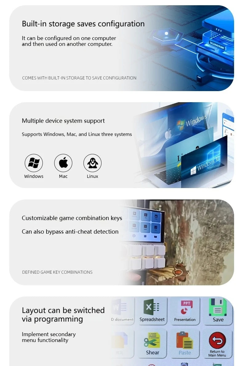 2025Designer Shortcut Keyboard Programmable With Screen RGB Streamdeck Desktop Smart Console USB Sub-Screen Tablet Laptop Office