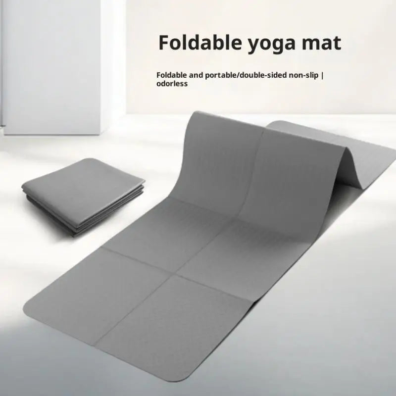 【M】4mm Thick TPE Foldable Yoga Mat 183*61cm Easy Storage For Travel Yoga Pilates Home Exercise Floor Mat