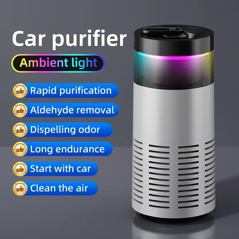 Mini Air Purifier with Aromatherapy Sticks True HEPA Filter Cleans Air & Eliminates 99.97% of Dust, Odors - Cars, School, Office