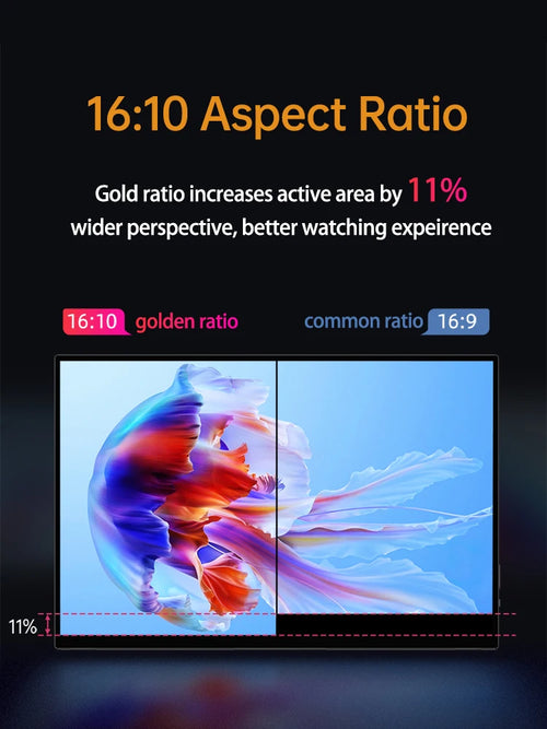 14'' 4K OLED Portable Monitor 16:10 3840*2400p 500Nits USB-C HDMI-Compatible External Gaming Monitor for PS5 Switch Laptop MacOS