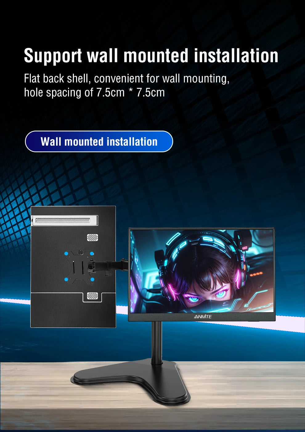 16 inch Touch Screen Portable Monitor 16:10 IPS Extended Display for Laptop with Bracket For xbox raspberry Pi