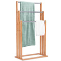 Towel Holder standing 3 stainless steel pole towel stand bamboo stand towel holder bathroom organizer