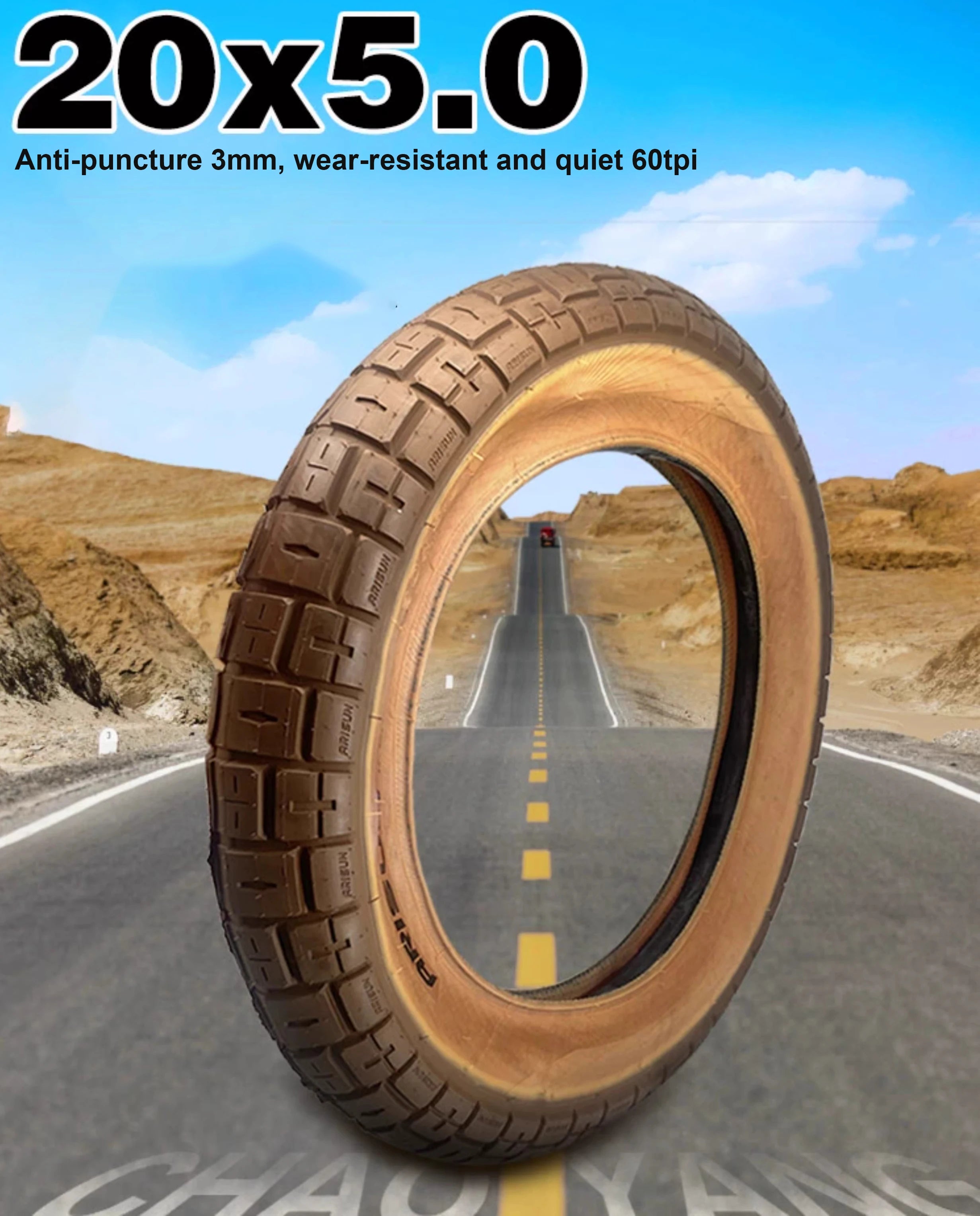 20x5.0 Snow bike outer tire  ATV electric vehicle tire fat tire  tire fat tire for super73 ebike All-terrain grip anti-skid tire