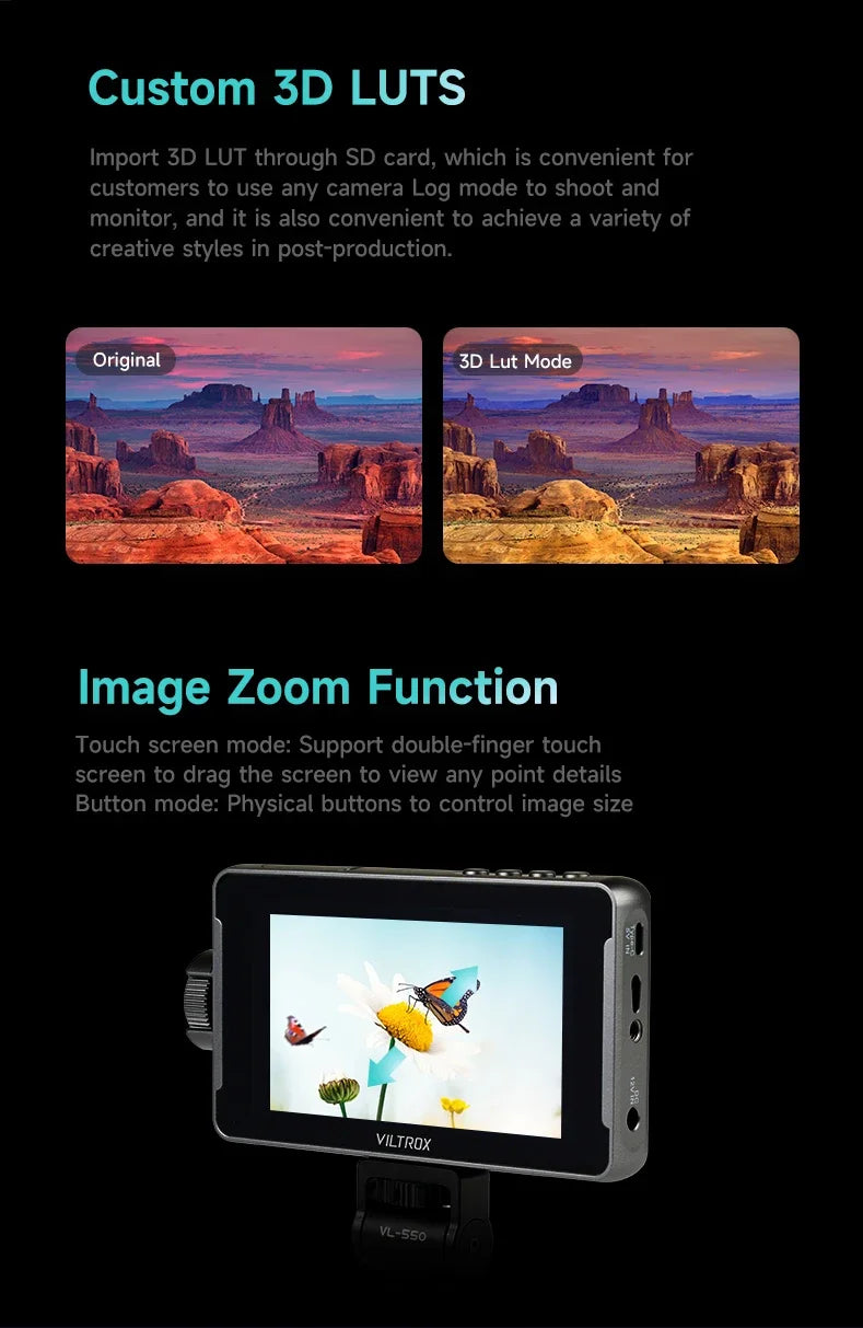 VILTROX DC 550 5.5 Inch 1920x1080 4K  Touch Screen HDMI Profissional Camera Studio Monitor 3D LUT Director Monitor