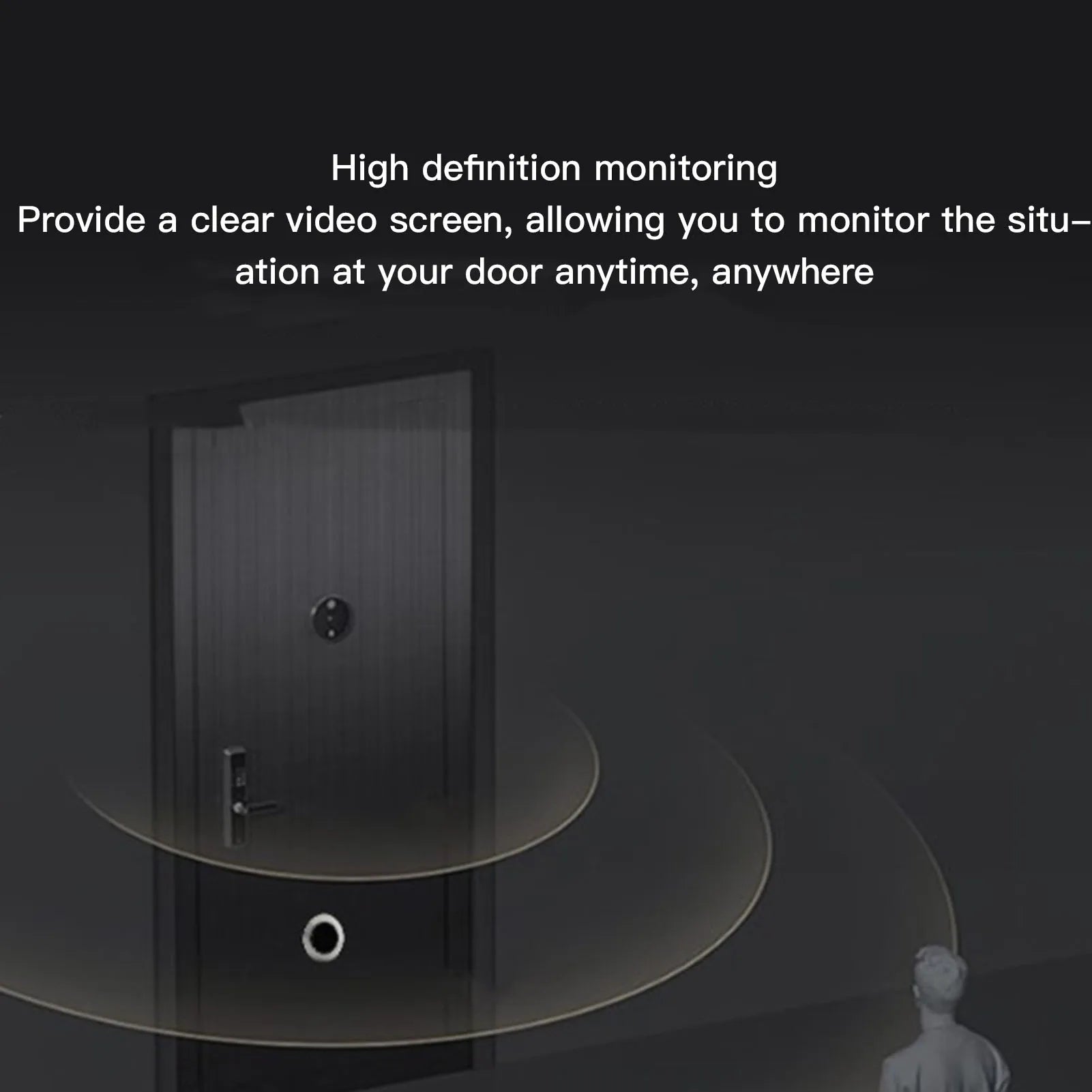 Video Doorbell for TUYA Digital Door Viewer 1080P APP Monitoring Wide View Angle Convenient for Home Office