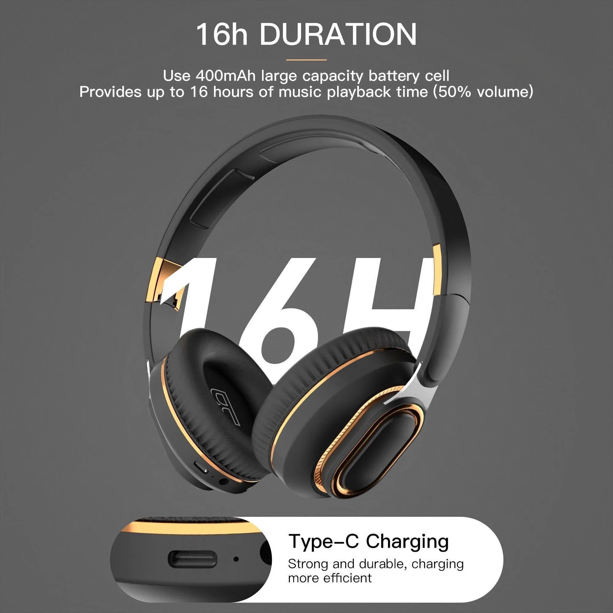 Wireless Gaming Headset with Microphone HiFi Sound Immersive Audio for PC Music Enjoyment Portable Bluetooth Earphones
