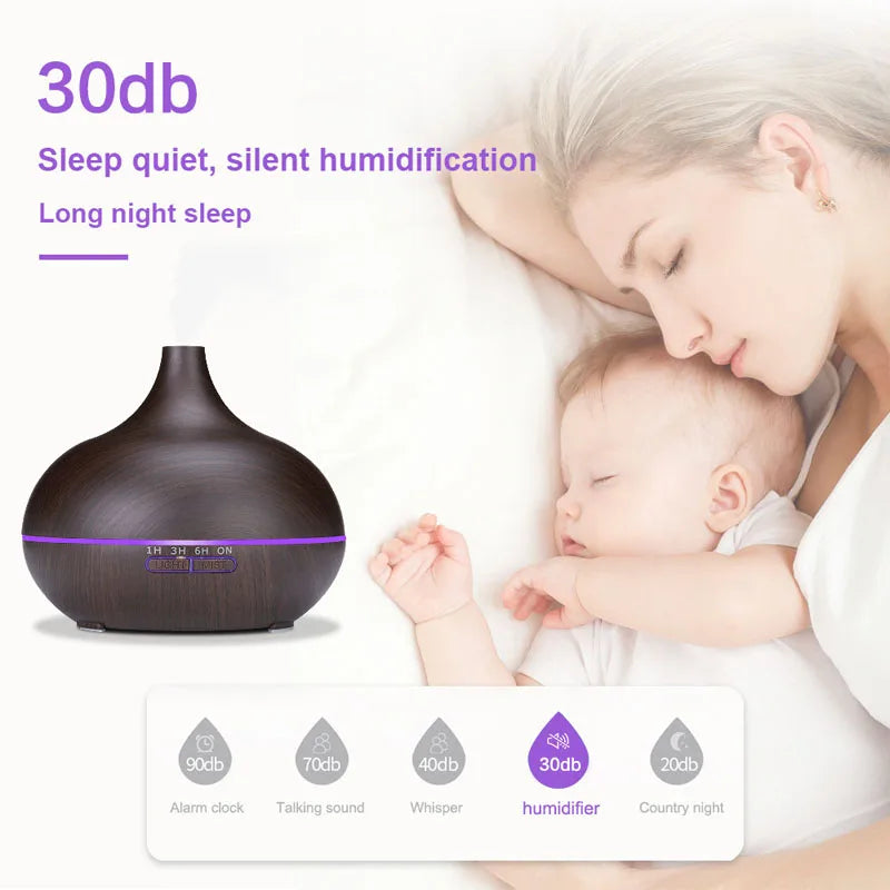 Essential Oil Aromatherapy Diffuser with Remote Control LED Ultrasonic Cool Mist Scent Humidifier Vaporizer for Room Office Home