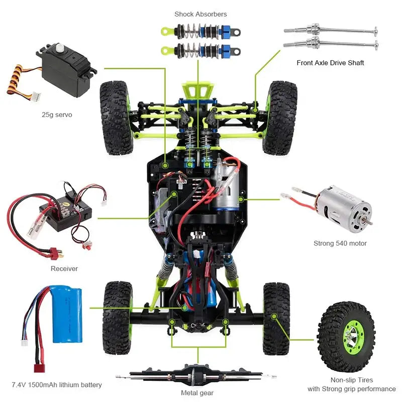New WLtoys 12428 Pro 1:12 4WD RC Racing Car High Speed Off-Road Remote Control Climbing Truck LED Light Buggy Boy Toys Kids Gift