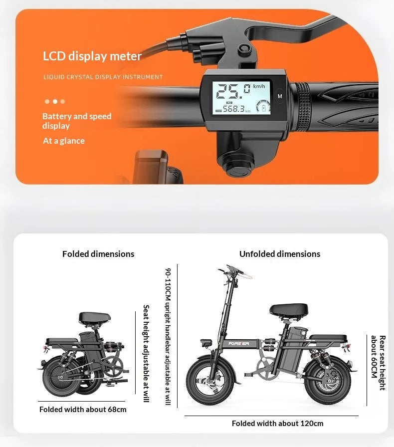 New electric bike 400W motor 48V 40AH long endurance battery electric bicycle, suitable for commuting and folding e-bike