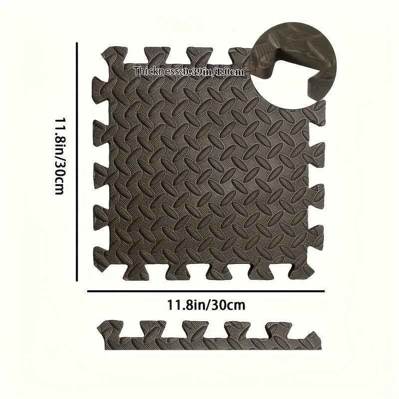 30*30cm Sports Gym Mat Protection EVA Leaf Grain Floor Mats Yoga Fitness Non-Slip Splicing Rugs Thicken Shock Room Workout