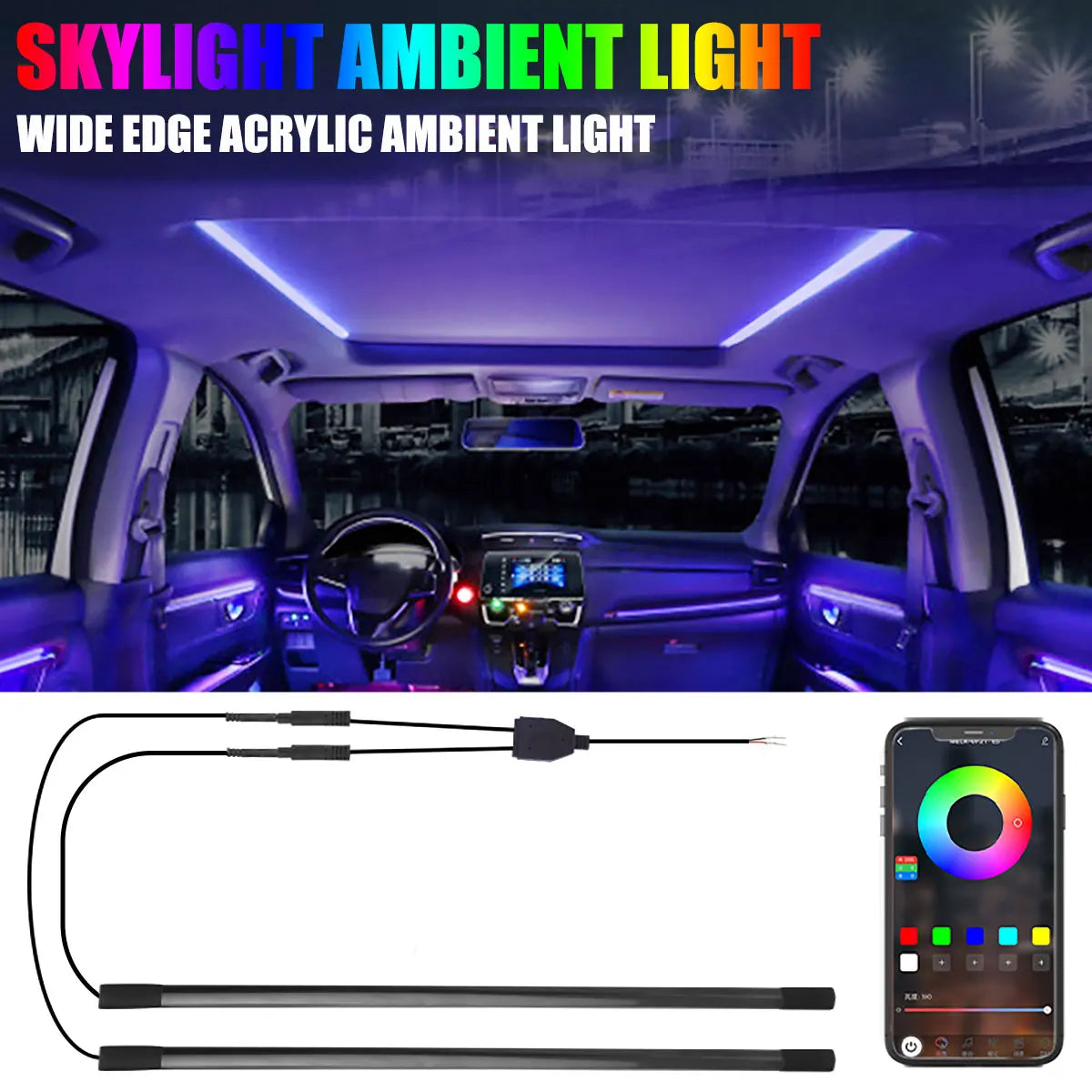 LED light strip for Car sunroof 150cm Acrylic LED Decorative light strip Interior lights Car Skylight ambient light multicolour