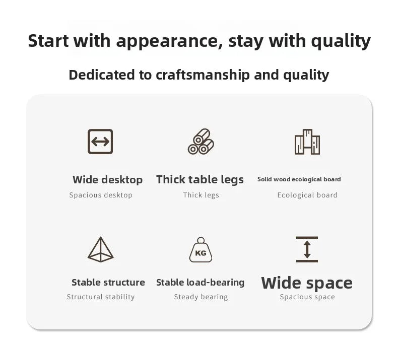 80/100/120/140/160cm Office Desk 15mm Wood Desktop Computer Table with Steel Frame Study Writing Desk for Home Office Workspace