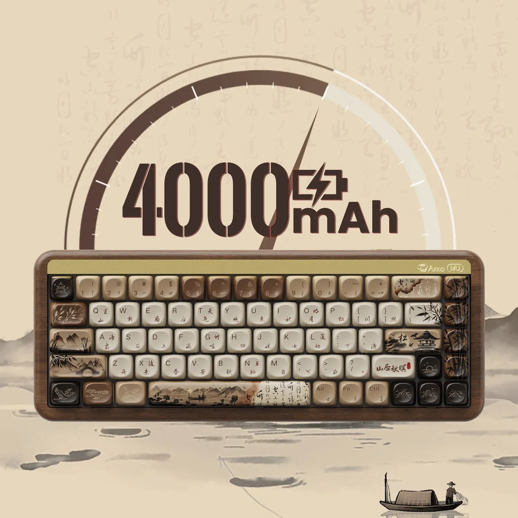MU01/2 68key Wooden Mechanical Keyboard MOA Profile Custom RGB Hot-swappable BT 5.0/2.4G Wireless & Type-C Wired Gaming Keyboard