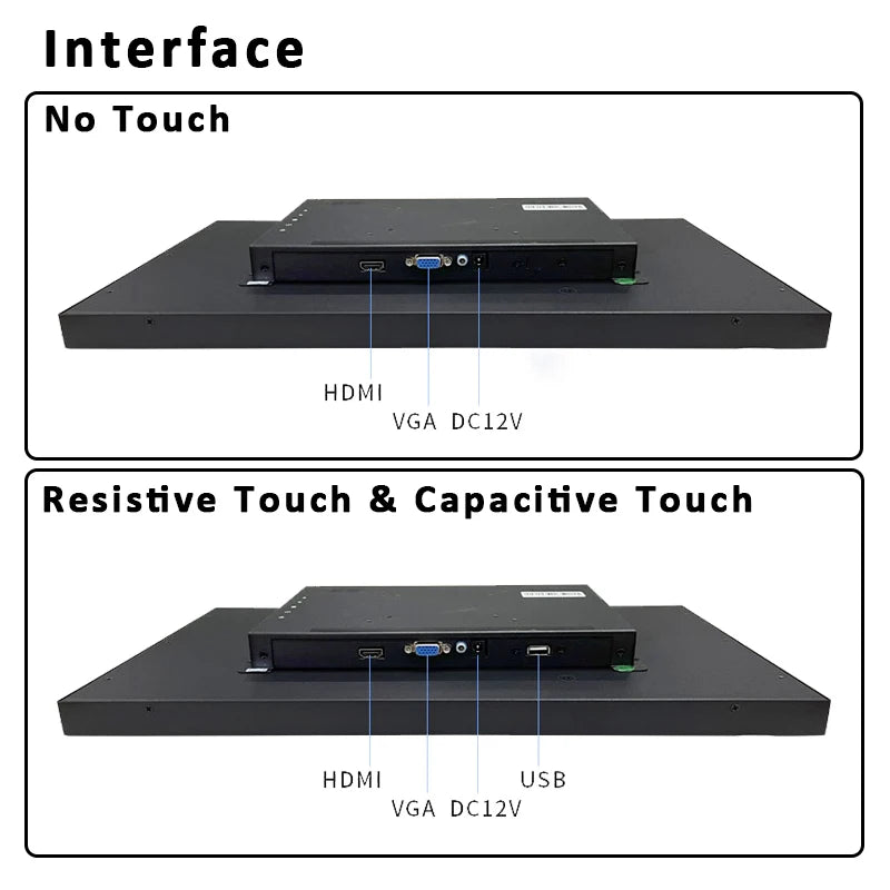 18.5 Inch 1920*1080 Industrial Touch Monitor HDMI VGA USB LCD Display VESA Wall Mount Open Frame Embedded Monitor For Equipment