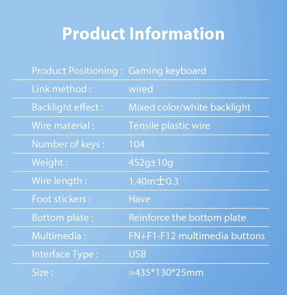 Wired Mechanical Keyboard, Laptop, Desktop Computer, Office Gaming Keyboard, Brown Switch, Multicolor USB Computer Accessories