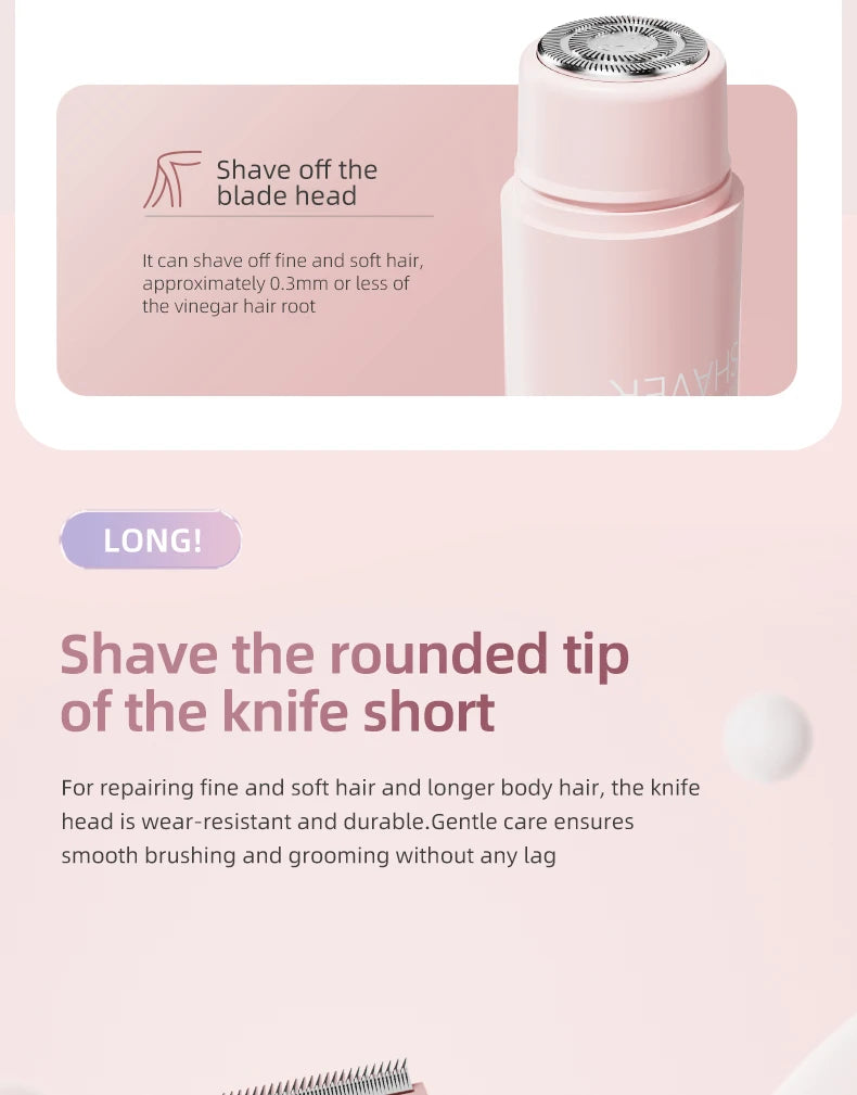Double Head Electric Epilator Women Rechargeable Painless Hair Remover Shaver for Body Private Areas Bikini Gentle Trimming