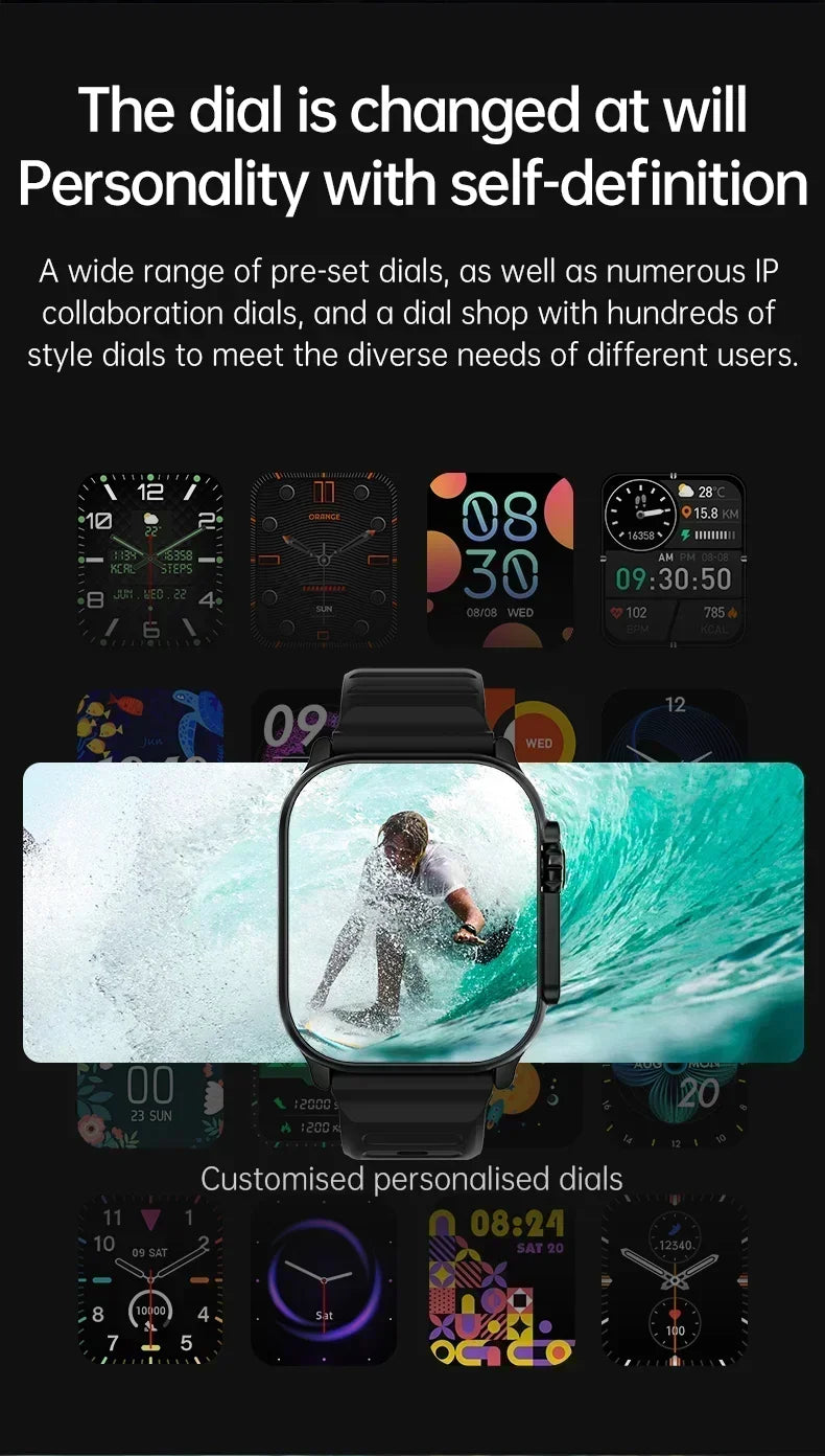 Watch 10 Smart Watch AMOLED Screen NFC Compass Fitness Clock Health Monitor Waterproof Wireless Call Watches for Men Women