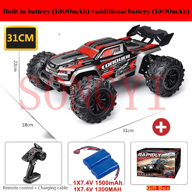 1:16 80km/h Brushless RC Drift Car With LED Lights 4WD Electric High Speed Racing Remote Control Monster Truck for Kids Adults