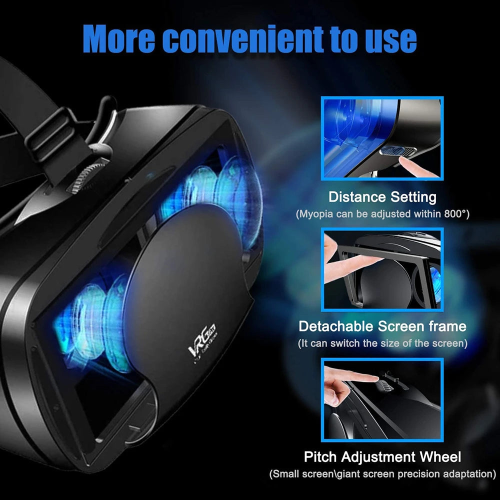 3D VR Headset Box Virtual Reality Helmet with Remote Control Smart Viar Goggles Devices For 5-7inch Cell Phone Smartphones