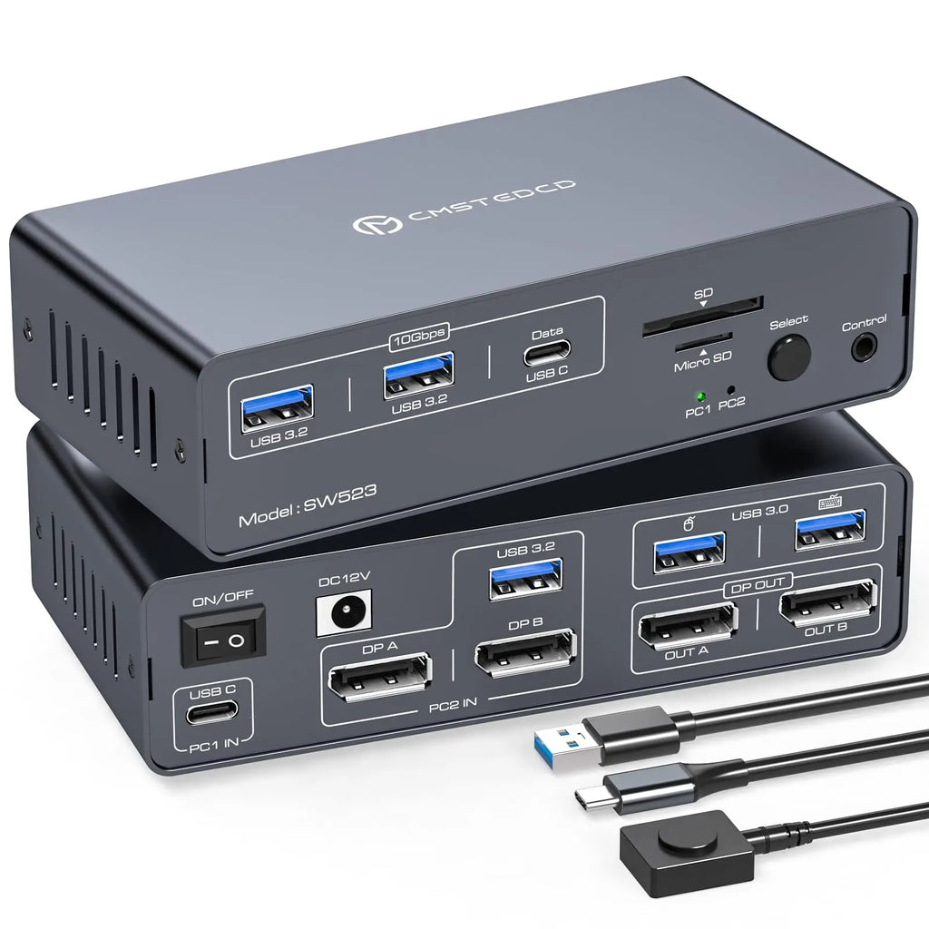 HDMI Displayport USB C Docking Station Dual Monitor for Laptop & Desktop (13-in-1) MST DP1.4 4K@120Hz+HDMI2.0 4K@60Hz,10Gbp data