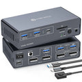 HDMI Displayport USB C Docking Station Dual Monitor for Laptop & Desktop (13-in-1) MST DP1.4 4K@120Hz+HDMI2.0 4K@60Hz,10Gbp data