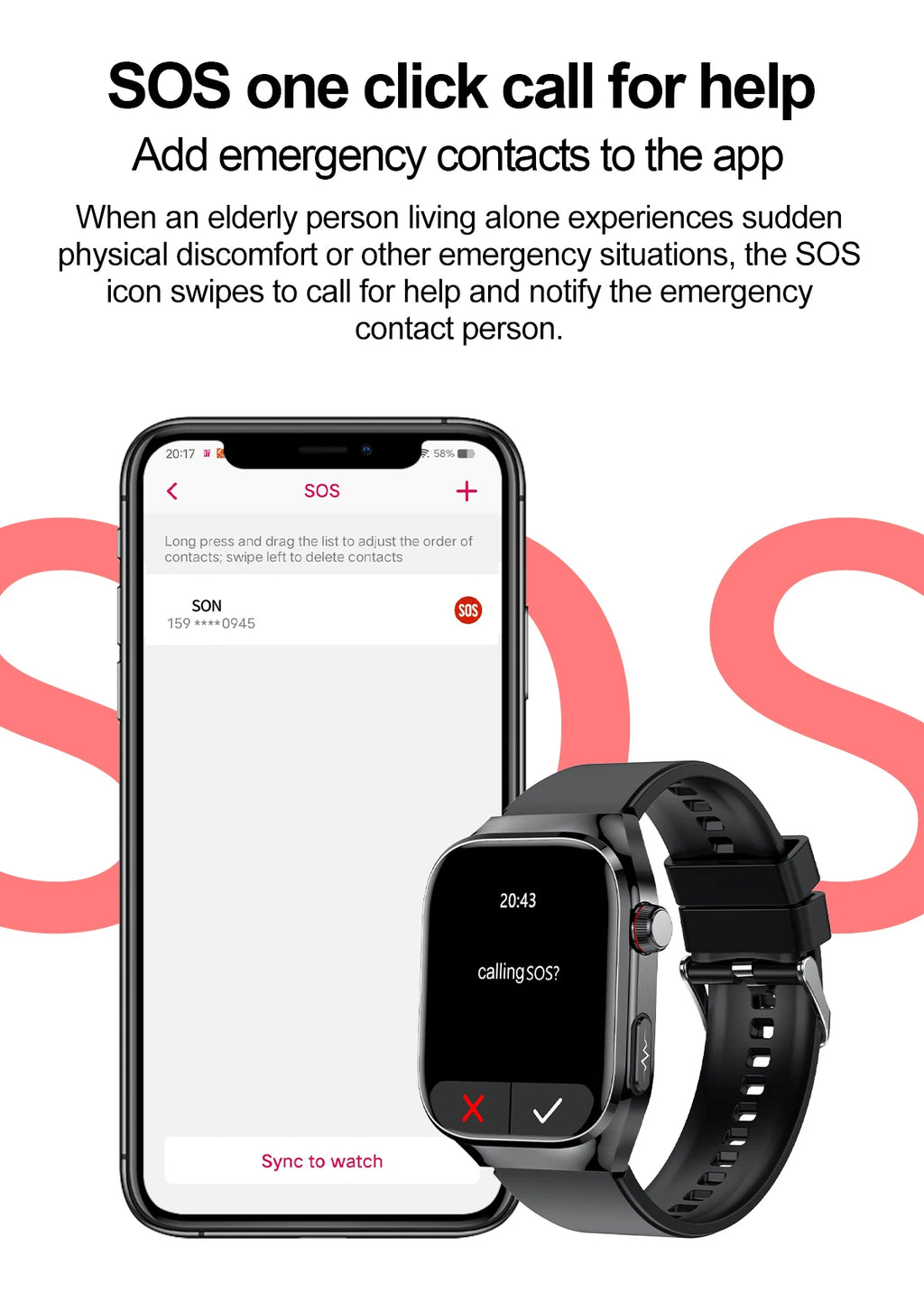 2026 New Smart Watch 2.04-inch AMOLED Screen Bluetooth Call IP68 Waterproof 650mA Sports Smartwatches Men Android Military-Grade