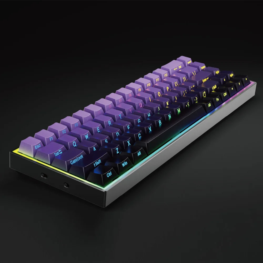 Wired Mechanical Keyboard Green Axis 68 Keys Hot-Swappable Side-Engraved Gradient E-Sports Gaming Keyboard