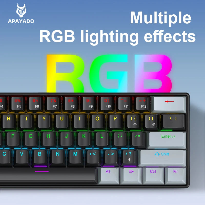 K61 Wired Mechanical Keyboard,61-key Design,1000Hz Return Rate,USB2.0 Full-speed Connection to Devices