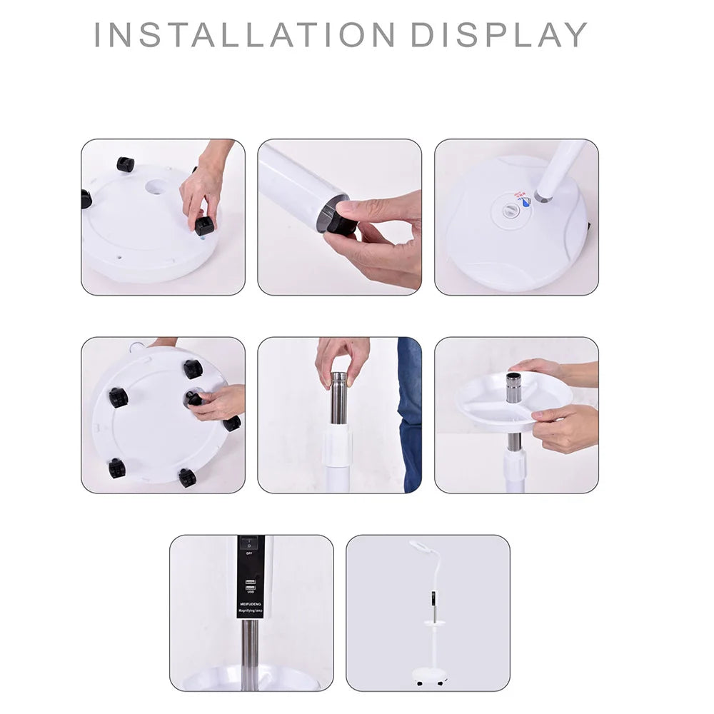 16X LED Lighting Magnifying Glass for Tattoo/Manicure and eyelashes/Skincare Beauty  Round fill light dimmable light