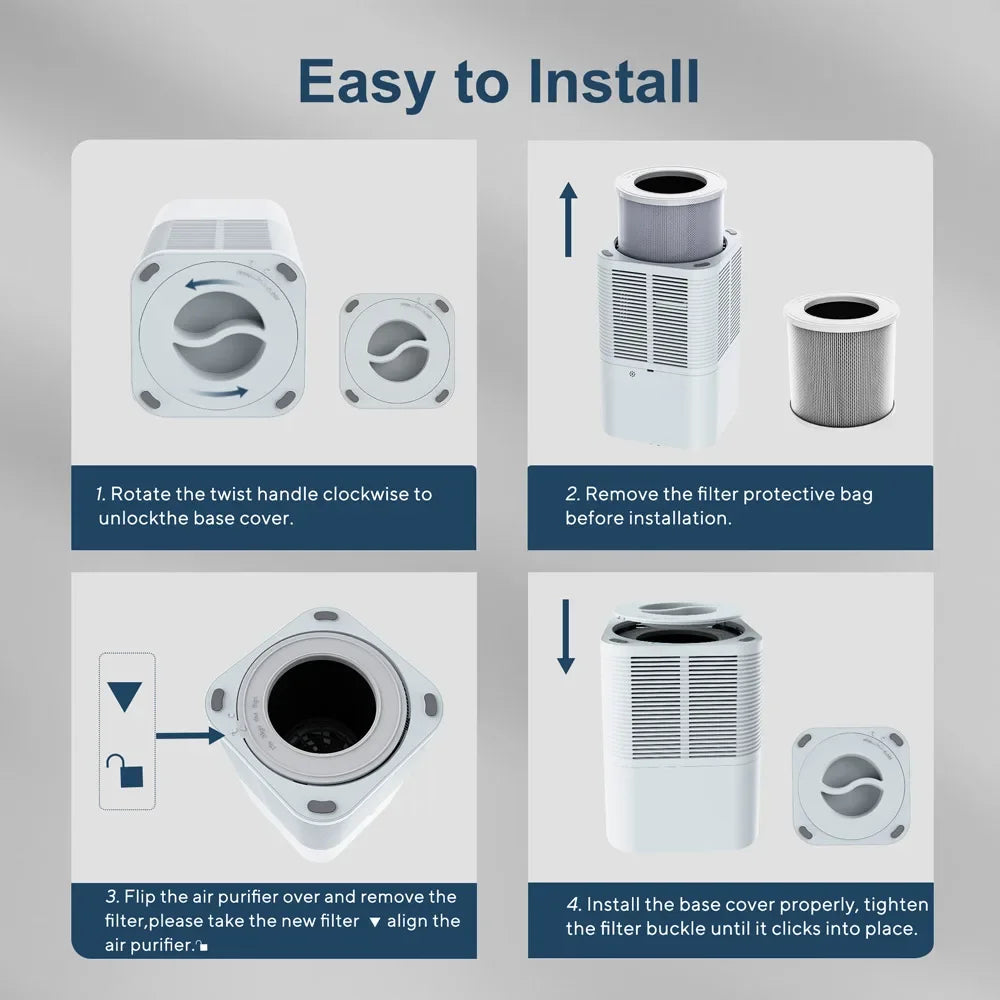 Air Cleaner for Home Household with HEPA Filter Portable Small Air Purifier 110v 220v