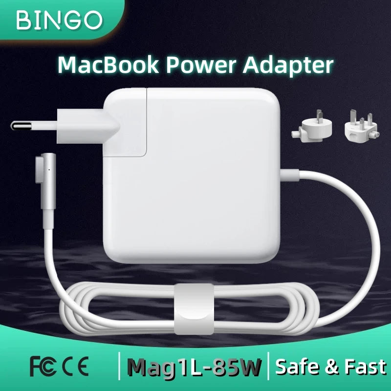 BINGO New 85W Magsafe1-L Magnetic Charging Power Adapter for MacBook Air/Pro Series : A1286 A1297 A1343 A1175 A1222 A1290 etc