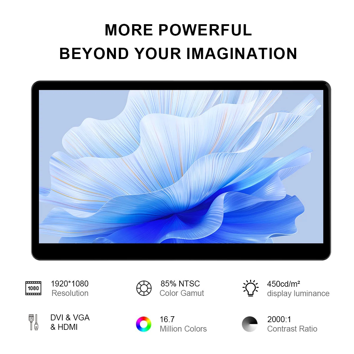 HOWENS 15.6 inch Monitor Industrial Touchscreen 1920x1080 Laptop Display HDMI 75x75 VGA BNC AV USB PC Extra Second Screen