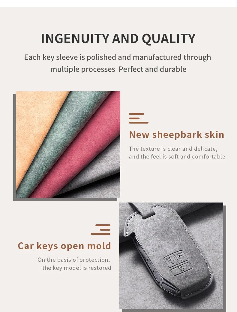 7 Bottons Leather Car Key Case Fob Cover For Kia Carnival K7 2021 2022 Car Remote Key Case Cover Shell Fob Keychian Accessories