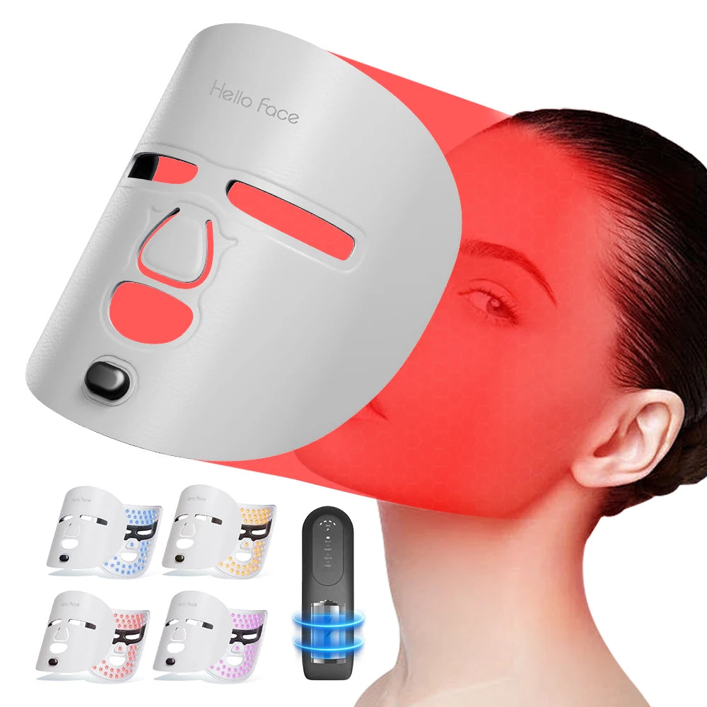 Hello face Near-infrared LED Light Therapy Face Mask 510K M500 with 3000mAh Battery Portable Lightweight Skin-Friendly Mask